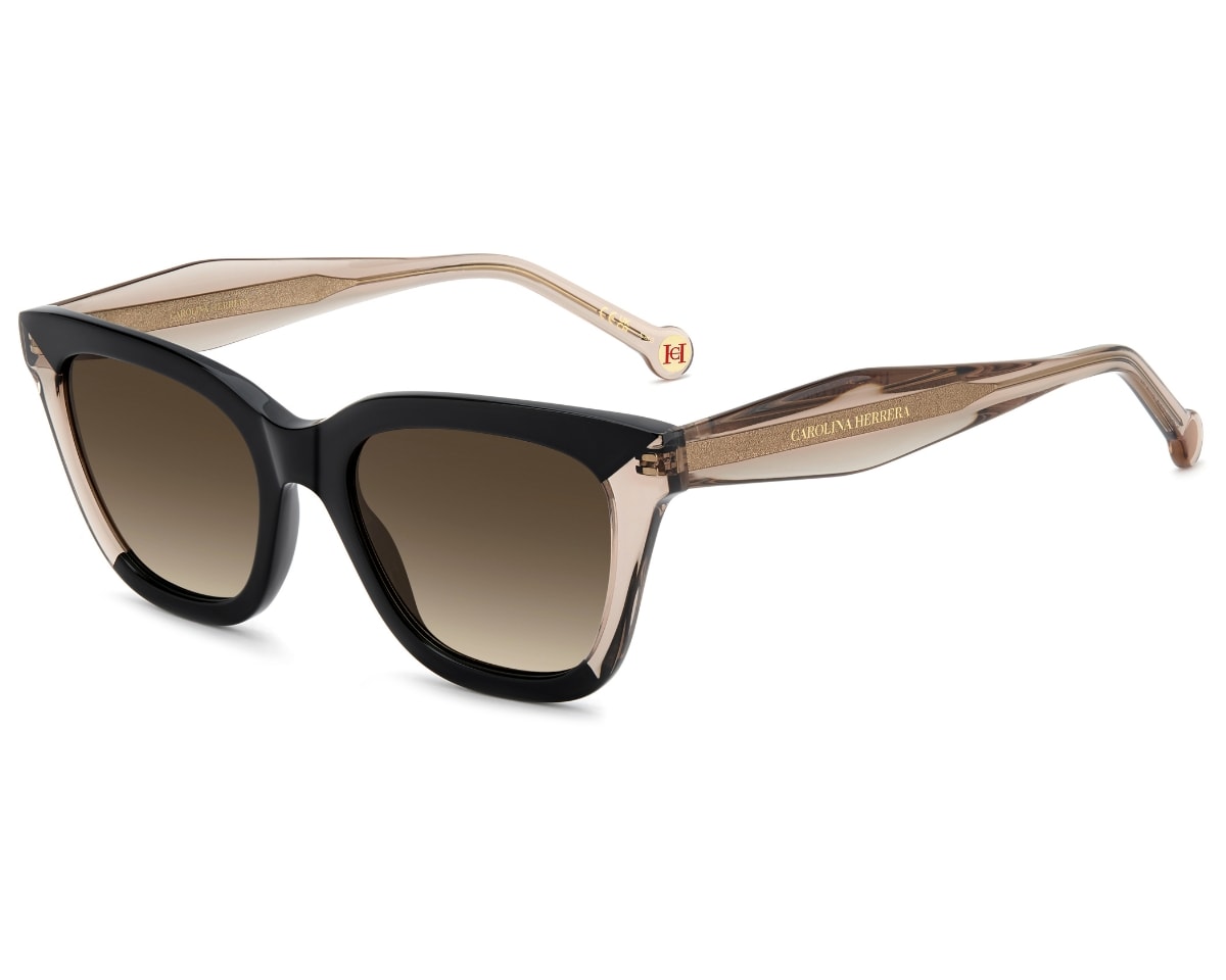 Óculos de Sol Carolina Herrere Preto Marrom Translúcido HER0340S KDX-52