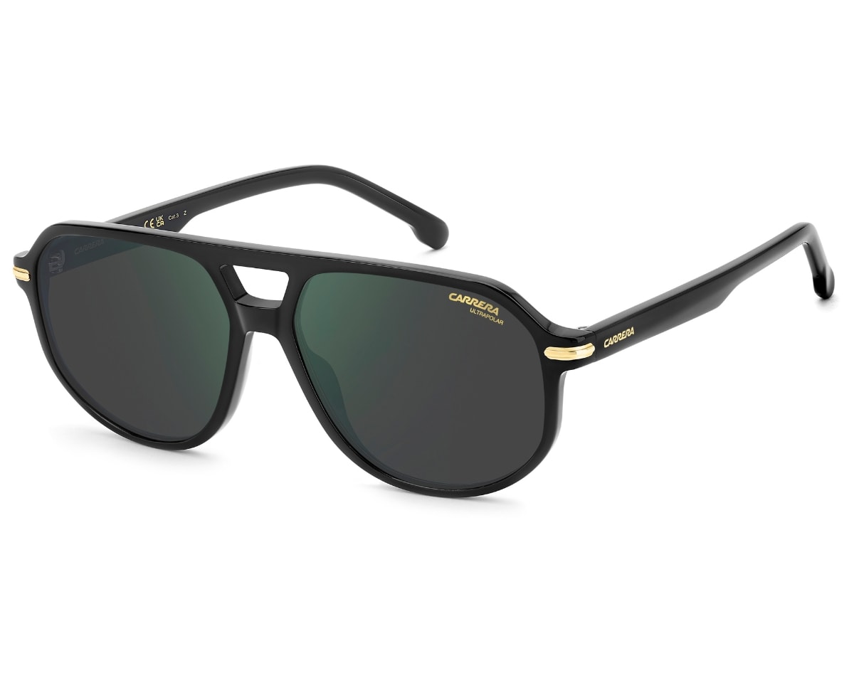 Óculos de Sol Carrera Sun Preto Brilho Polarizado CA375/S 807 59