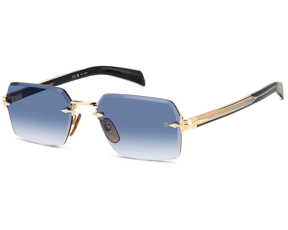 Óculos de Sol David Beckham Dourado Preto DB7109/S RHL-56