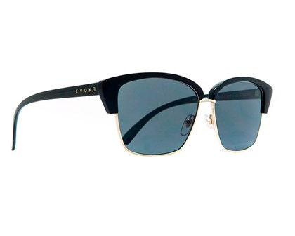 Óculos de Sol Evoke Brigite A01 Black Shine  Gold Gray