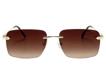 Óculos de Sol F. Sinclair Dourado Marrom MB1474 C5-59