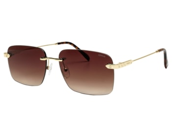 Óculos de Sol F. Sinclair Dourado Marrom MB1474 C5-59