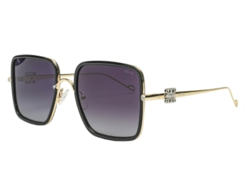 Óculos de Sol F. Sinclair Dourado Preto Polarizado MB1511 C1-57