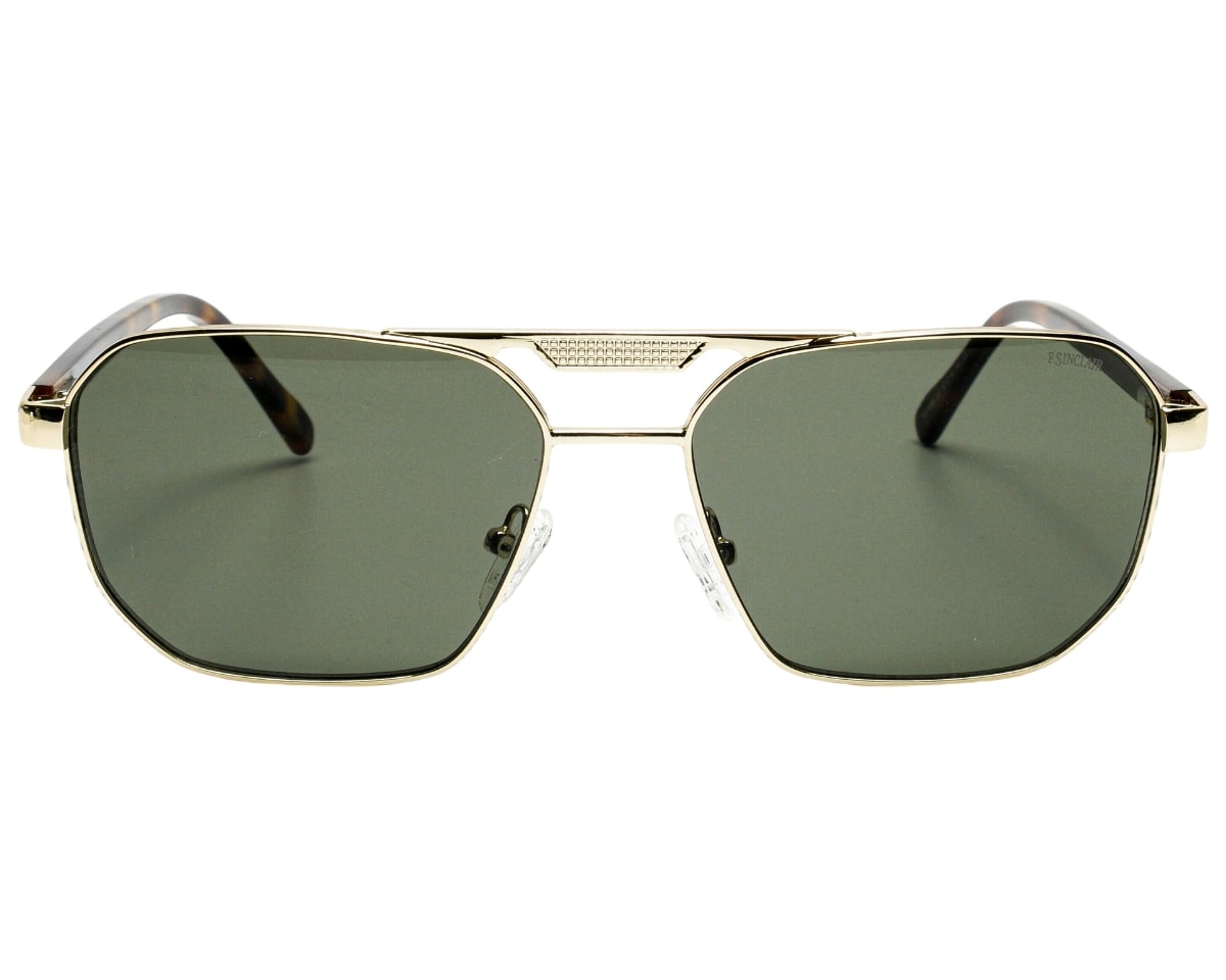 Óculos de Sol F. Sinclair Dourado Verde YD1489T C2-57
