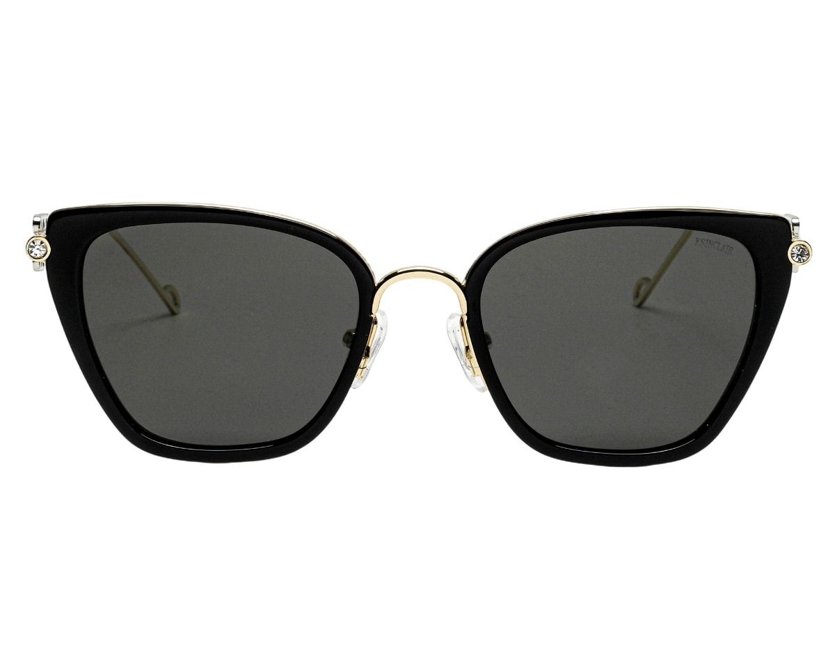 Óculos de Sol F. Sinclair Preto Brilho Polarizado MB1512 C1-50