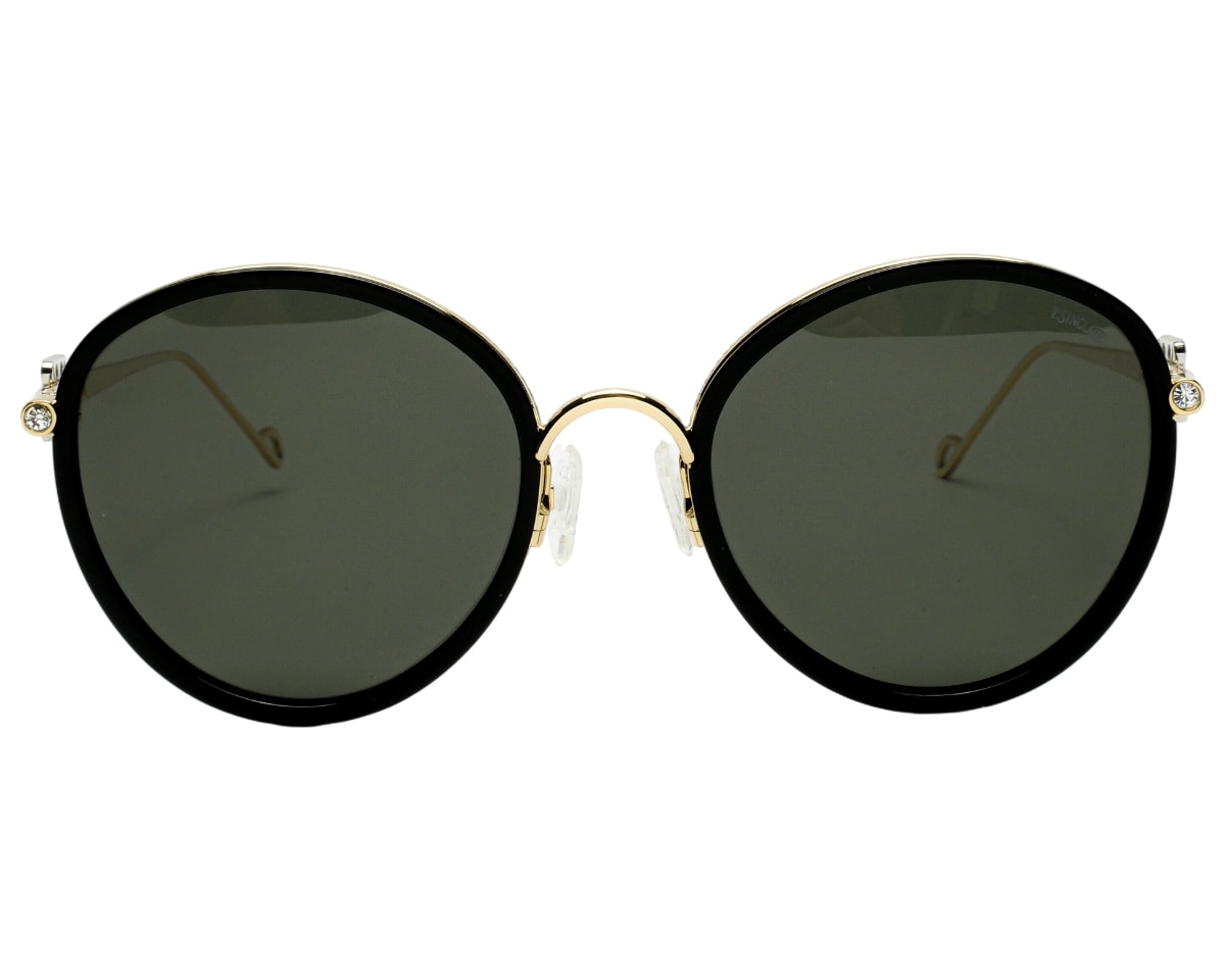 Óculos de Sol F. Sinclair Preto Dourado Polarizado MB1514 C1-54