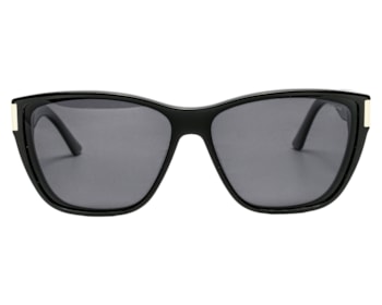 Óculos de Sol F. Sinclair Preto Dourado Polarizado MB1617 C1-61