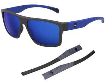 Óculos de Sol HB Happy Matte Black + Haste Matte Blue Carbon Fiber Chrome