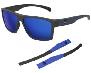Óculos de Sol HB Happy Matte Black + Haste Matte Blue Carbon Fiber Chrome