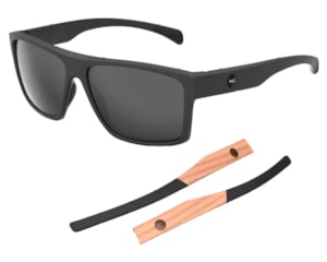 Óculos de Sol HB Happy Matte Black + Haste Wood Polarized Gray