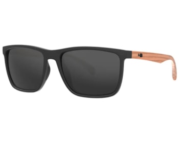 Óculos de Sol HB Iconic Matte Black Wood Gray