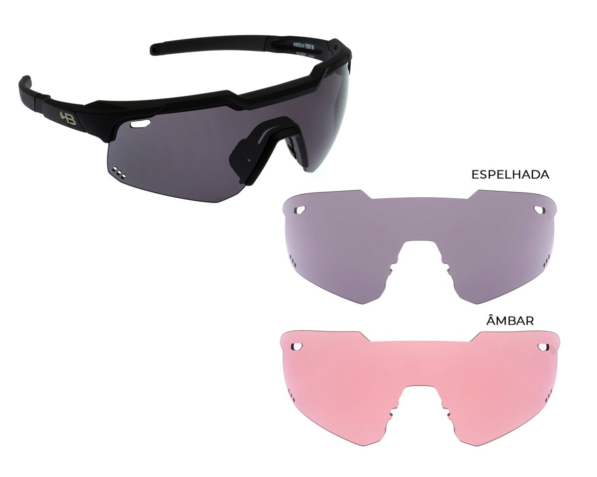 Óculos de Sol HB Shield EVO Mountain Kit 2 Gray Silver Amber