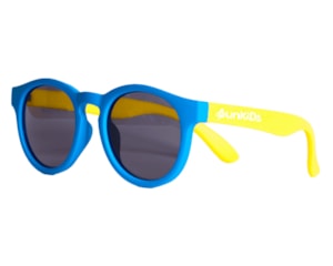 Óculos de Sol Infantil Sunkids Retrô Azul e Amarelo