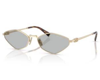 Óculos de Sol Miu Miu Dourado Cinza MU56ZS ZVN50K-56