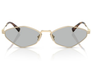 Óculos de Sol Miu Miu Dourado Cinza MU56ZS ZVN50K-56
