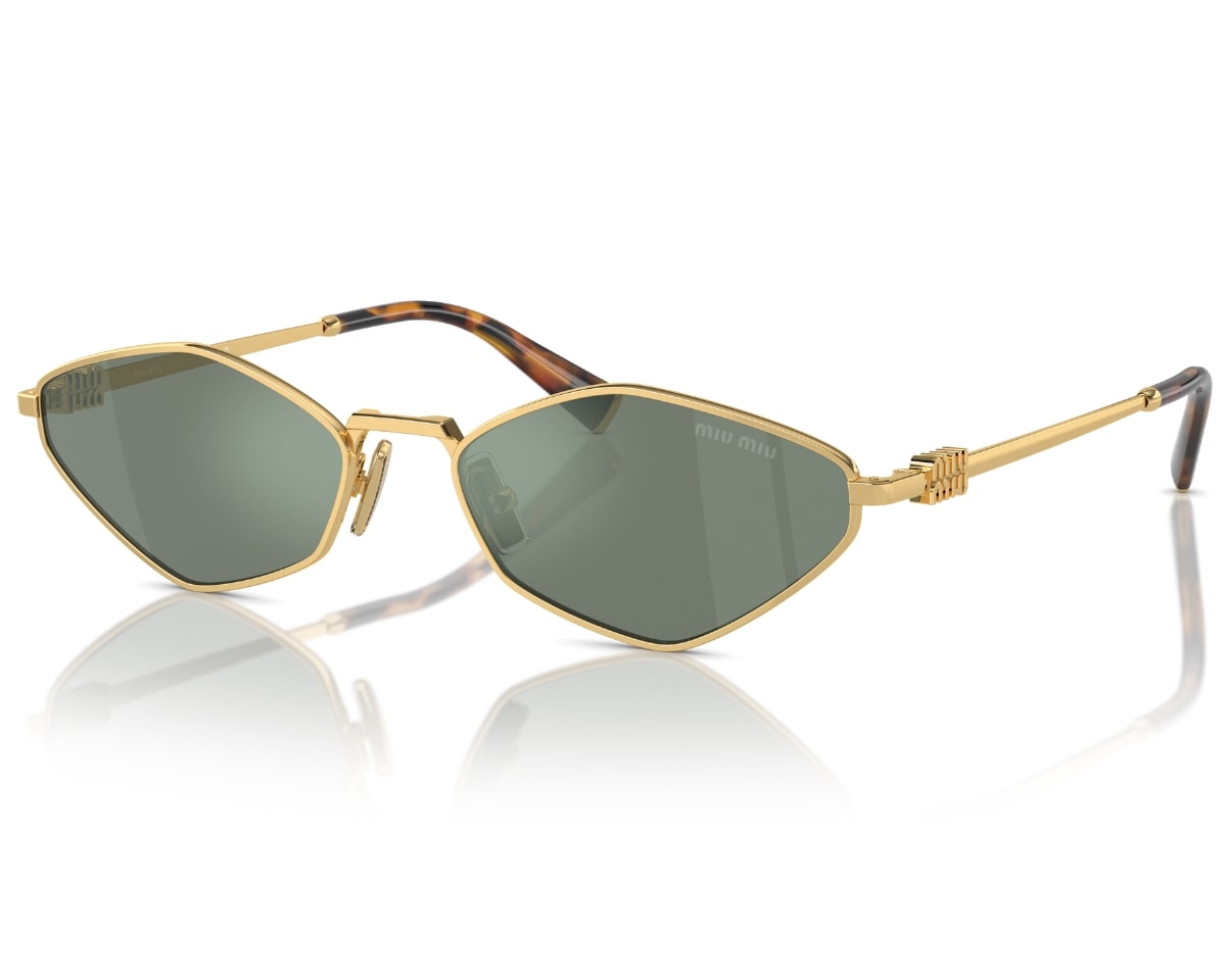 Óculos de Sol Miu Miu Dourado Verde MU56ZS 5AK04M-56