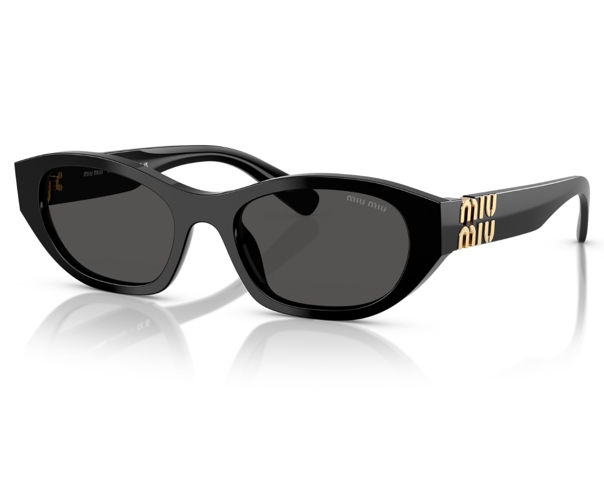 Óculos de Sol Miu Miu Preto Brilho Dourado MUA03S 16K08Z-53