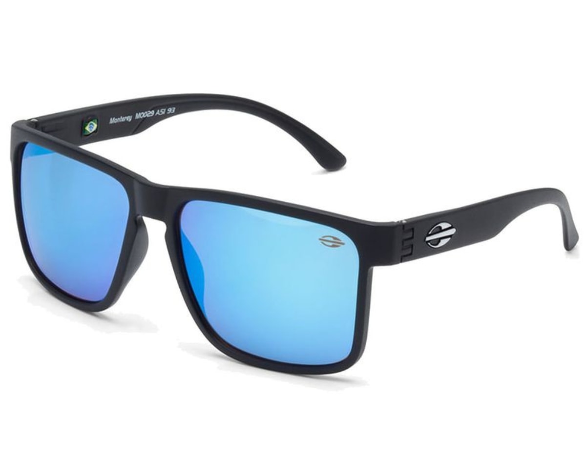 Óculos de Sol Mormaii Monterey Preto Fosco Revo Azul Ice M0029 A1497-55