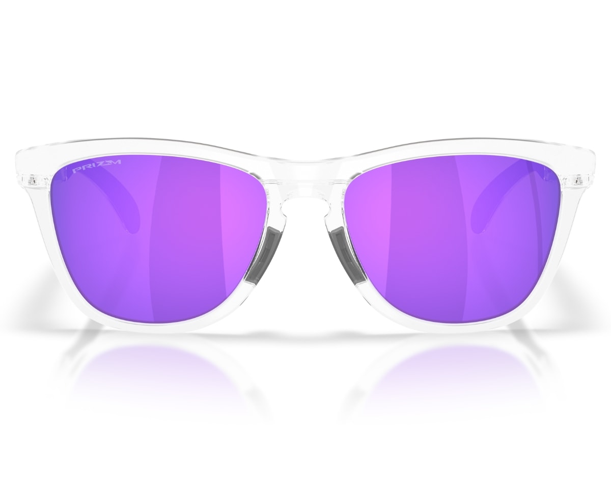 OAKLEY クリアフレーム パープルレンズFROGSKINS RX A Óculos Oakley Frogskins Polished Clear/Prizm Violet