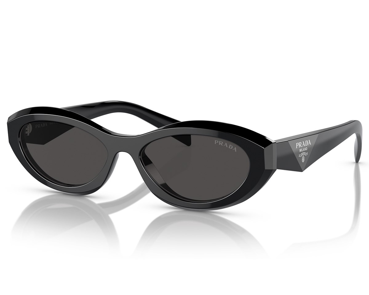 Óculos de Sol Prada Black Dark Gray PR 26ZS 16K08Z 55 - Officina 7