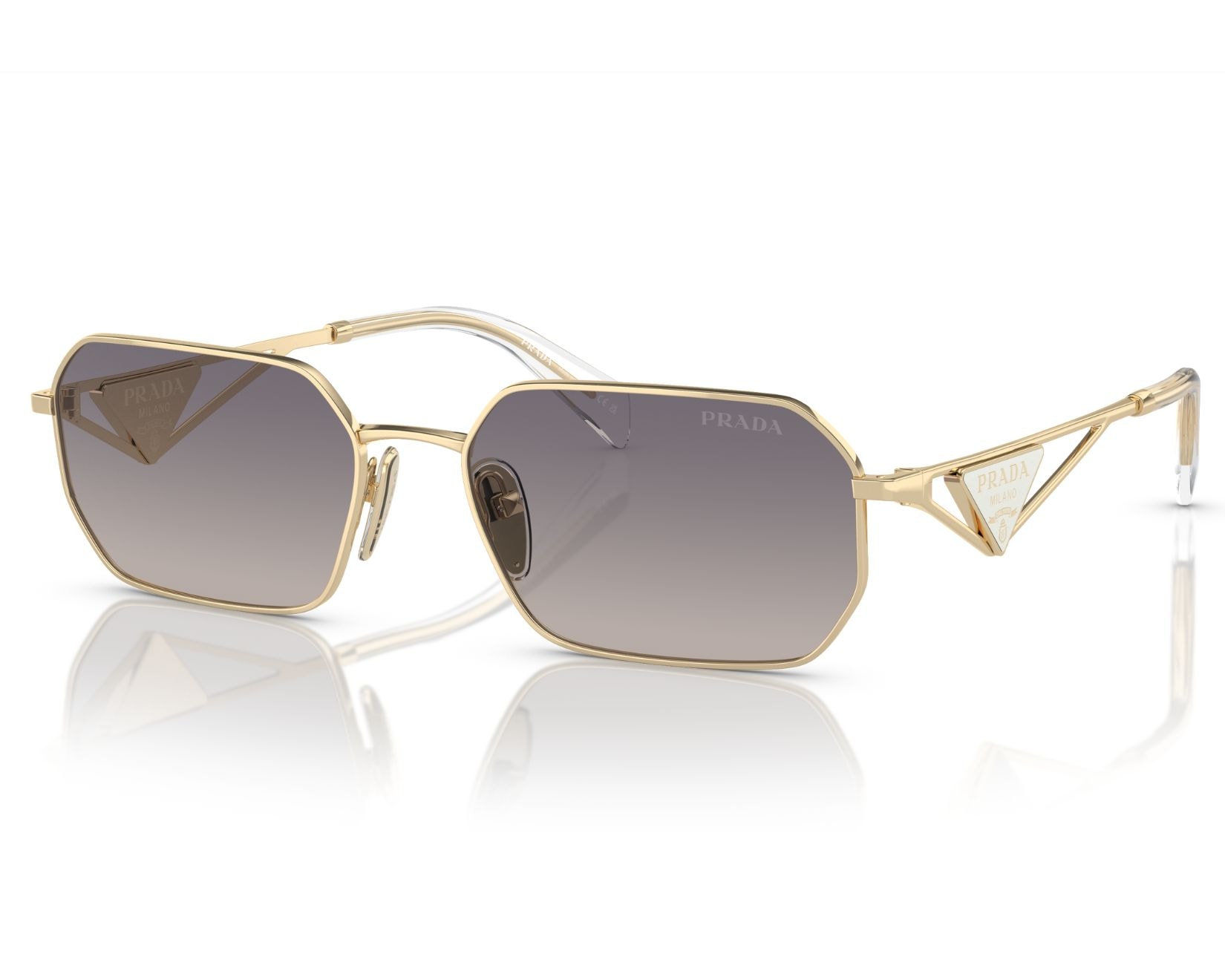 あきら Óculos de Sol Prada PR A51S ZVN50C Feminino Dourado com Lente