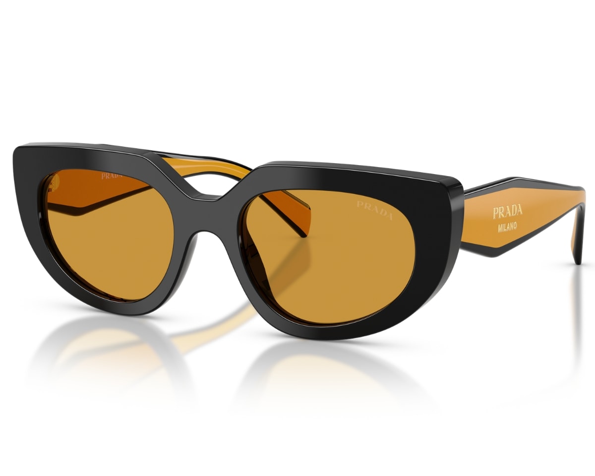 Óculos de Sol Prada Design Preto Amarelo PRD02S 02K50P-53 - Officina 7