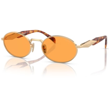 Óculos de Sol Prada Dourado Laranja PR65ZS ZVN02Z-55