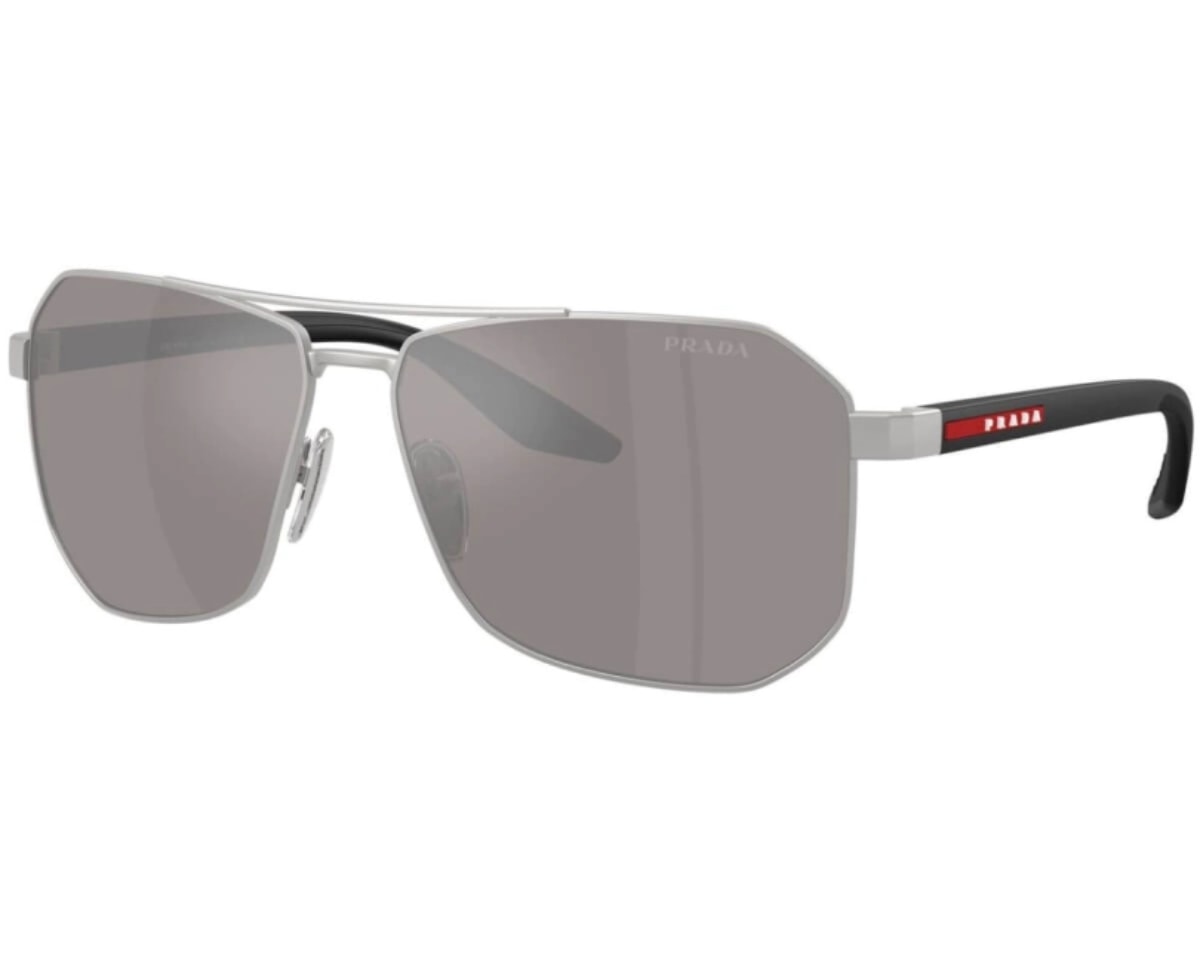 Óculos de Sol Prada Linea Rossa Prata PSA53S 18X80I-62 - Officina 7