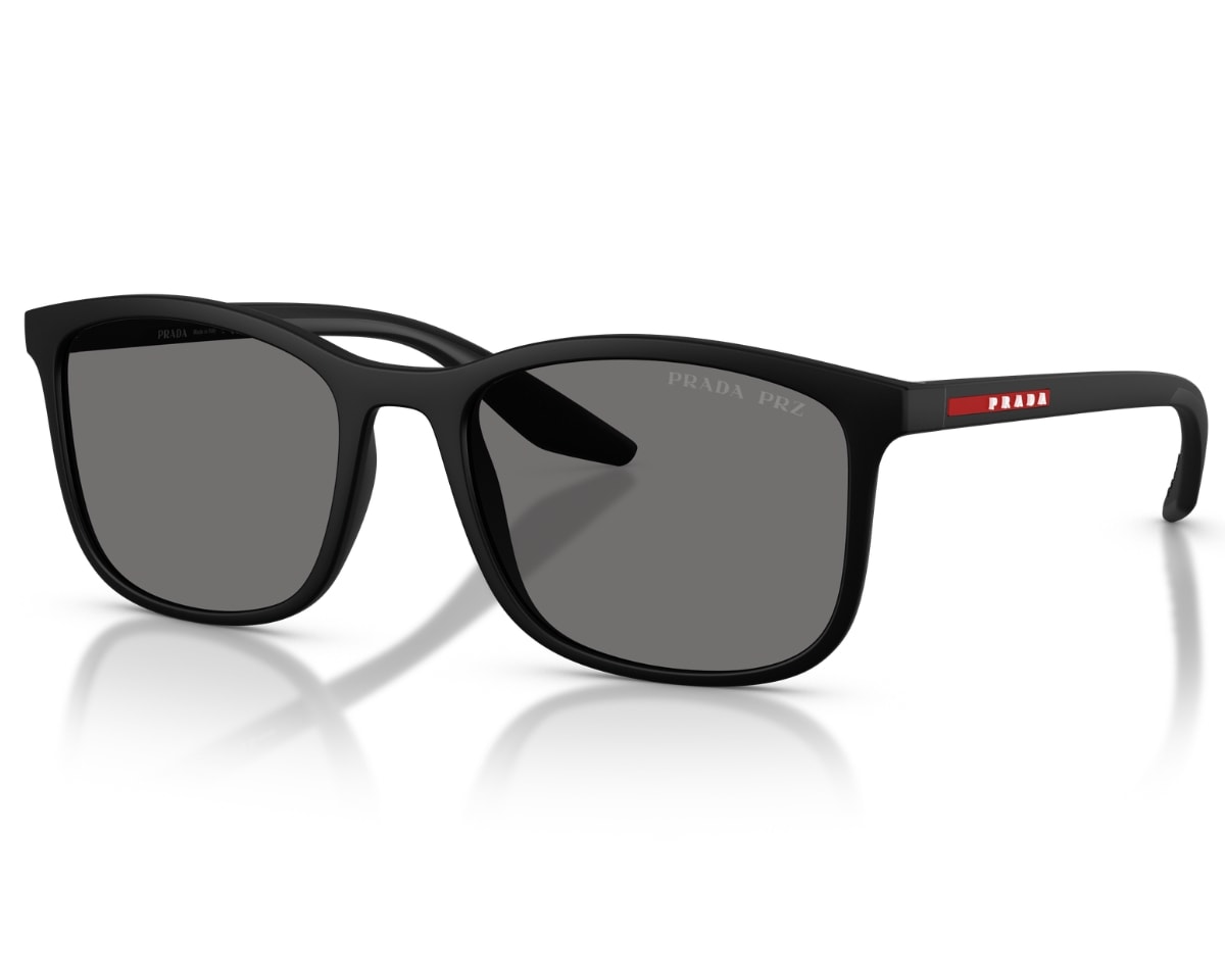 Óculos de Sol Prada  Linea Rossa Preto Fosco Polarizado  PSA08S DG002G-56