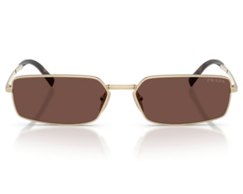 Óculos de Sol Prada Signature Dourado Marrom PRA60S ZVN80T-59