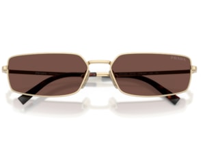 Óculos de Sol Prada Signature Dourado Marrom PRA60S ZVN80T-59