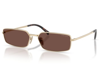 Óculos de Sol Prada Signature Dourado Marrom PRA60S ZVN80T-59