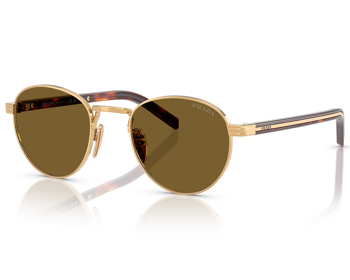 Óculos de Sol Prada Signature Pale Gold Brown PRB52S ZVN0A6-49