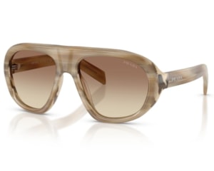 Óculos de Sol Prada Signature Marrom Listrado PRC05S 25P21C-57