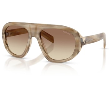 Óculos de Sol Prada Signature Marrom Listrado PRC05S 25P21C-57