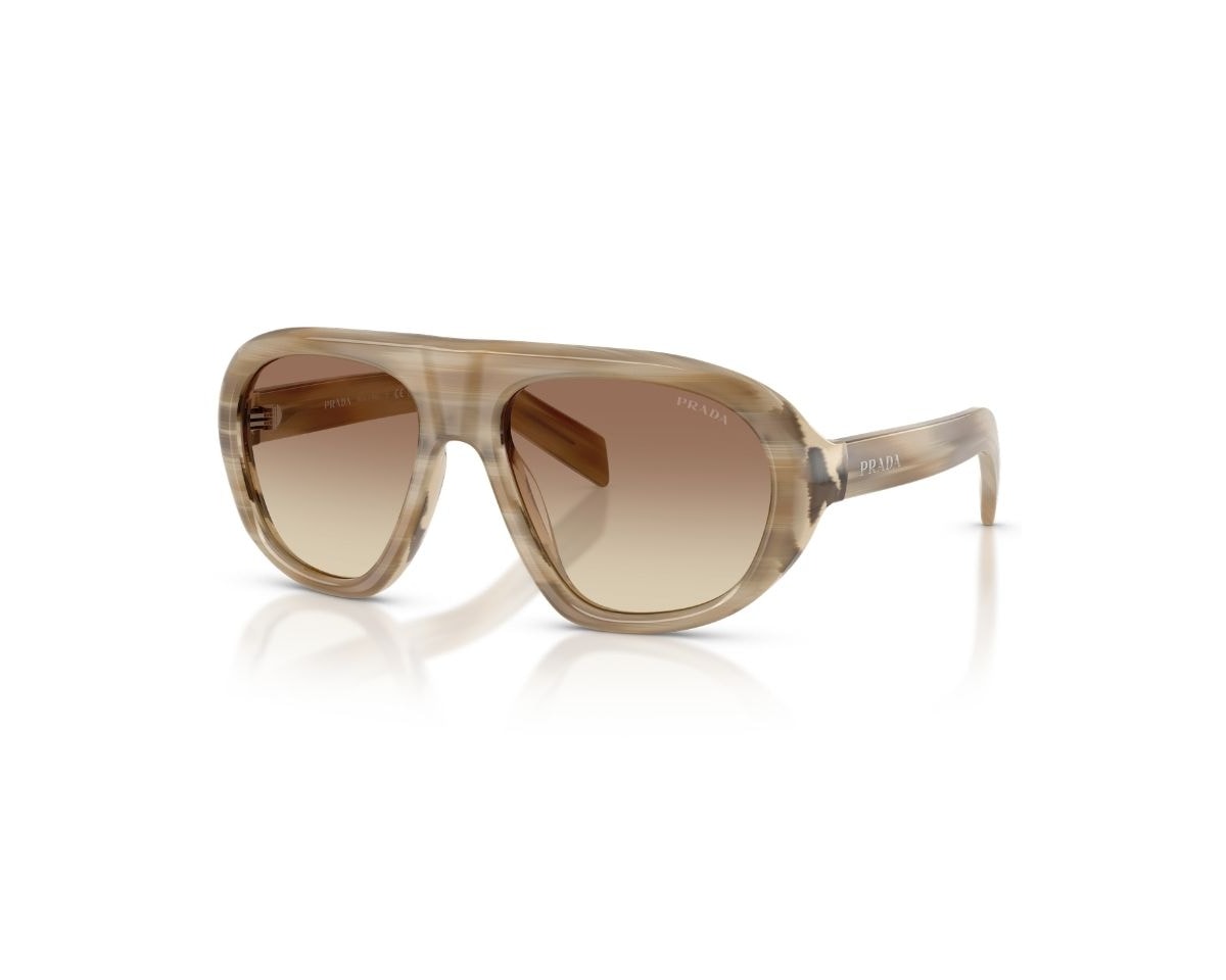 Óculos de Sol Prada Signature Marrom Listrado PRC05S 25P21C-57
