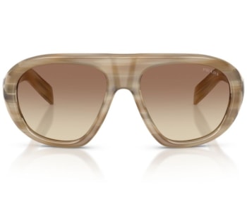 Óculos de Sol Prada Signature Marrom Listrado PRC05S 25P21C-57