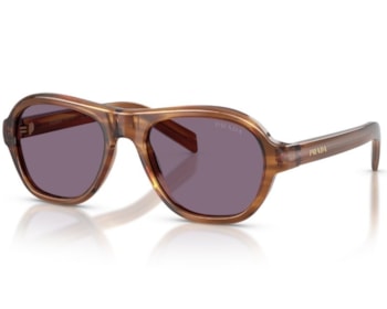 Óculos de Sol Prada Signature Marrom Listrado PRD14S 25O70W-54