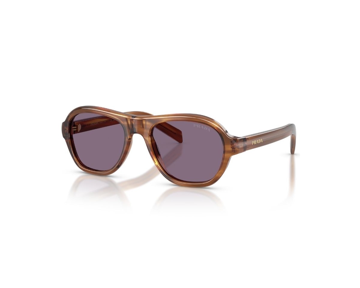 Óculos de Sol Prada Signature Marrom Listrado PRD14S 25O70W-54