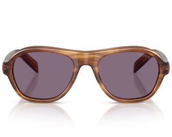 Óculos de Sol Prada Signature Marrom Listrado PRD14S 25O70W-54