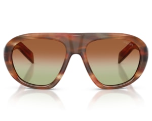 Óculos de Sol Prada Signature Marrom Verde PRC05S 24G70T-57