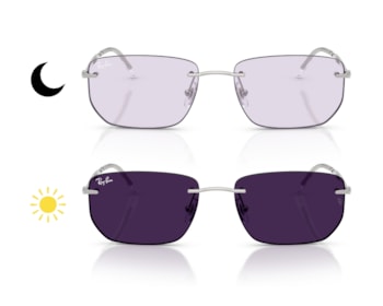Óculos de Sol Ray Ban Essentials Prata Transitions Ametista RB3768 003MH-56