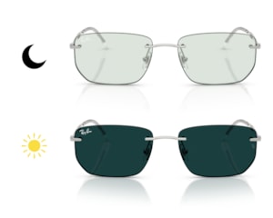 Óculos de Sol Ray Ban Essentials Prata Transitions Esmeralda RB3768 003M1-56