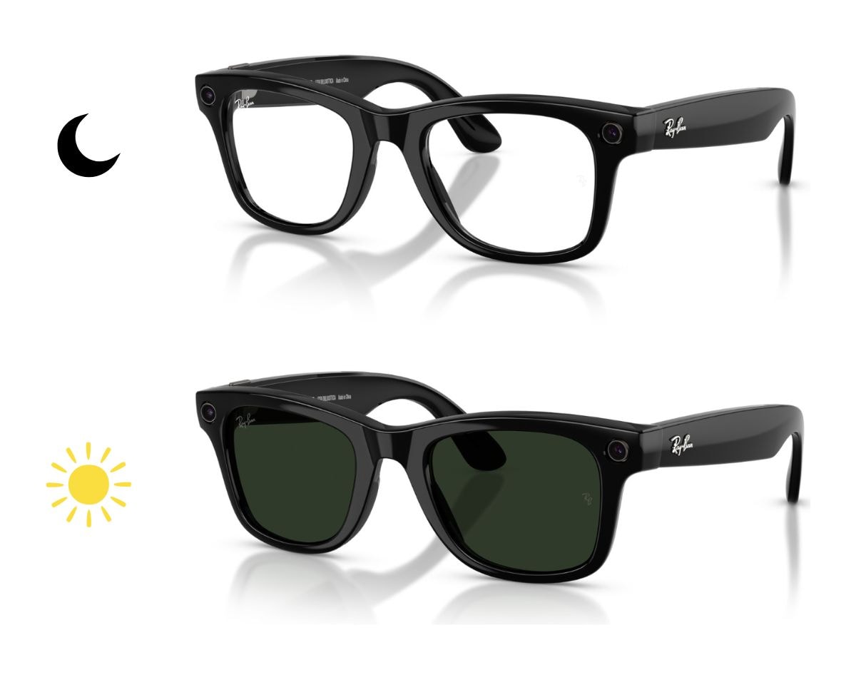 Óculos de Sol Ray Ban Meta Wearable Wayfarer Transitions RW4012 601/1M-53