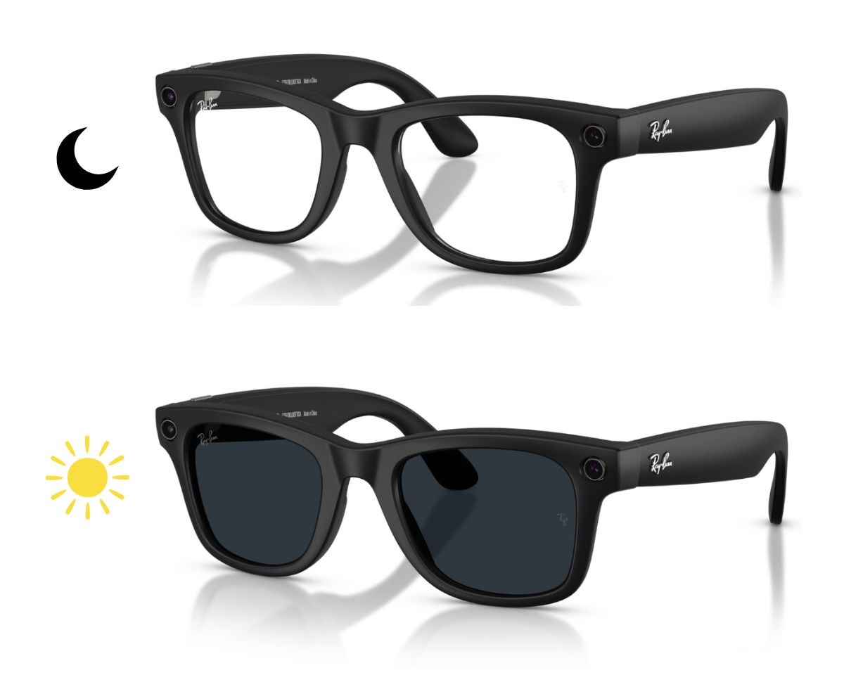 Óculos de Sol Ray Ban Meta Wearable Wayfarer Transitions RW4012 601S1Z-53