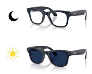 Óculos de Sol Ray Ban Meta Wearable Wayfarer Transitions Sapphire RW4012 6628MF-53