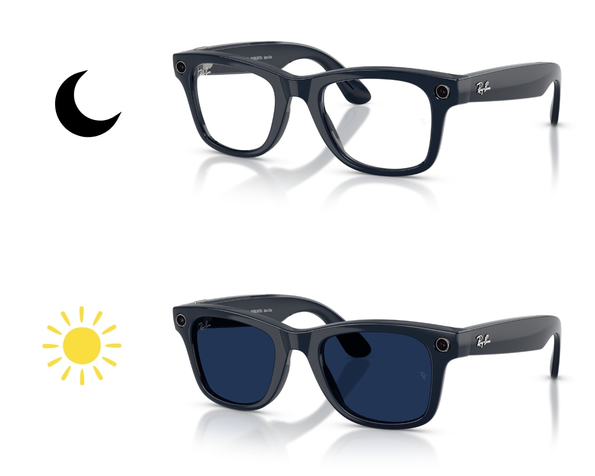Óculos de Sol Ray Ban Meta Wearable Wayfarer Transitions Sapphire RW4012 6628MF-53
