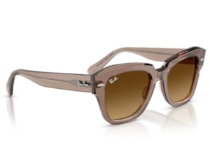 Óculos de Sol Ray Ban State Street Marrom Translúcido RB2186 682785-49