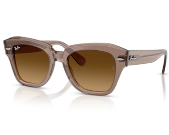Óculos de Sol Ray Ban State Street Marrom Translúcido RB2186 682785-49