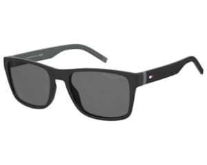 Óculos de Sol Tommy Hilfiger Sporty Preto Fosco Polarizado TH 2375/S-807-56